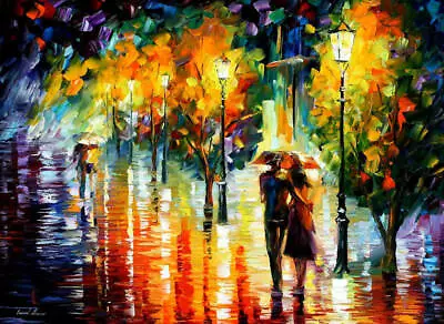Leonid Afremov TWO COUPLES Painting Canvas Wall Art Picture Print • £22