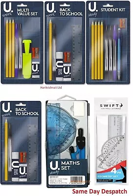 Back To School Multi Value Set Stationery Kit Student Maths Set Geometry Set  • £2.69