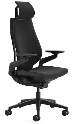 Steelcase Gesture Adjustable Headrest Desk Chair Black Frame Lumbar Licorice • $1500