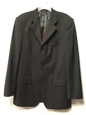 Mens Dress Suit Jacket Size 44 L Dark Gray Thee Button Pierre Cardin Paris 101 • $45