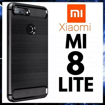 Cover Carbon For Xiaomi Mi 8 Lite Case Black Matt TPU Silicone Soft Shockproof • $10.59