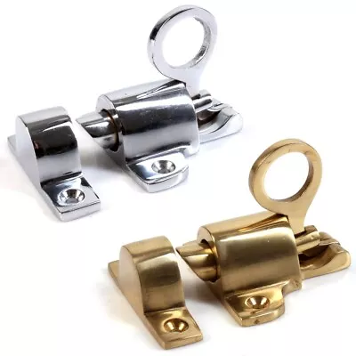 SOLID BRASS OR CHROME FANLIGHT CATCH Loft/Cabinet Sash Window Latch AUTO LOCK • £12.39