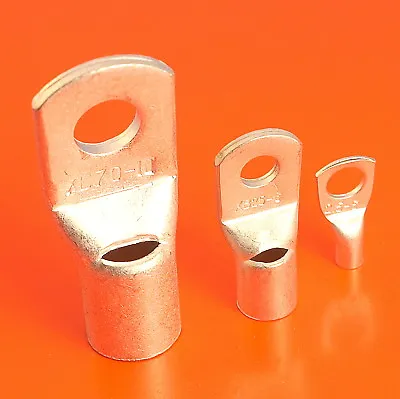 High Quality Copper Tube Terminals - Battery Cable Lugs/Eyelets Sizes 2.5mm-70mm • £2.15