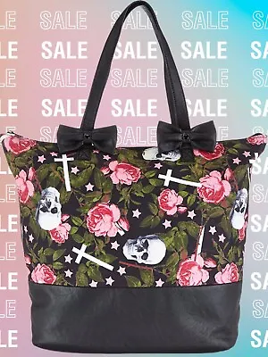 IRON FIST Kill Me Later Tote Bag Handbag Skull Flower Ladies Womens BNWT • $54.98
