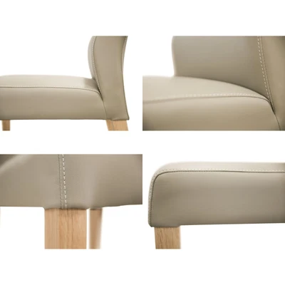 Rosemallow Dining Chair Set Of 8 PU Leather Seat Solid Messmate Timber - Silver • $1931.52