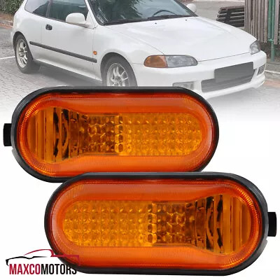 Amber Side Marker Lights Fits 1992-1995 Honda Civic EG Dome Type Fender Signal • $13.49