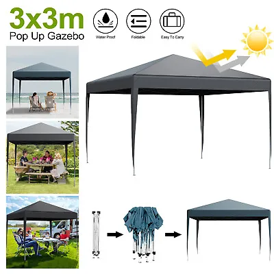 Pop Up Gazebo Garden Marquee Awning Beach Party Camping Tent Canopy 2mx2m/3mx3m • £55.99