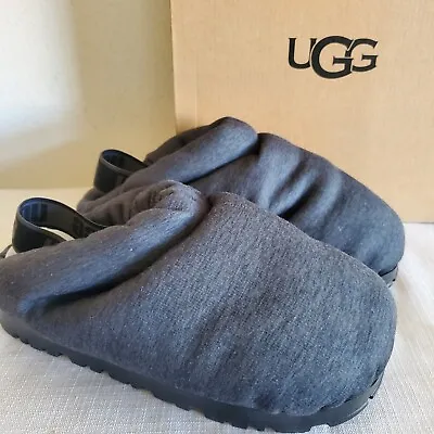 New Womens Size 9 Black Ugg Spaceslider Jersey Cozy Comfy Slippers 1151651 • $84.96