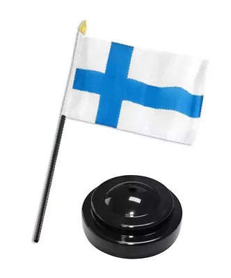Finland Flag 4 X6  Desk Set Table Stick Black Base • $6.88
