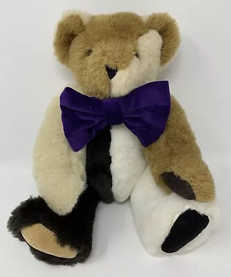 Vermont Teddy Bear Company Jointed Colorblock Plush Stuffed Animal Bow Striped • $56.01