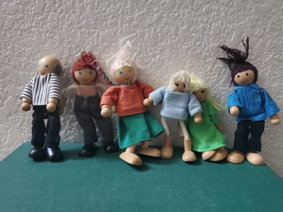 $19.95 • Buy 6x Ryan’s Room Posable Wooden Dolls Dollhouse Figures Toys W/Flaws