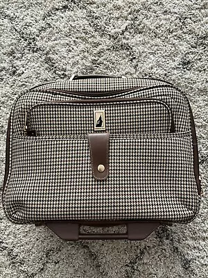 London Fog Cambridge Luggage Brown/Beige Wheeled Houndstooth Style Carry On • $50