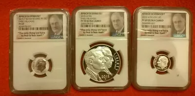 2015 W March Of Dimes NGC PR70 ER Dollar Commemorative Silver Set W/ PR69 Dimes • $179.97