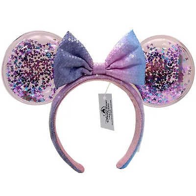 DisneyParks Pink Minnie Mouse Bow Limited Sequins Ears Confetti Headband Ears • $15.10