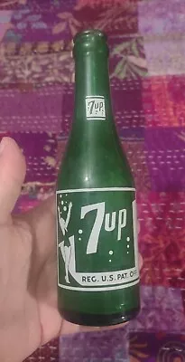 Vintage 7up Soda Pop Glass 7oz Bottle With Swimmer Collectible Advertising Used • $14.99