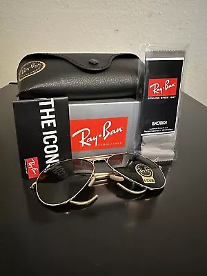 NEW Ray-Ban Outdoorsman Gold Frame Green Classic G-15 Lens RB3030 L0216 58mm • $115