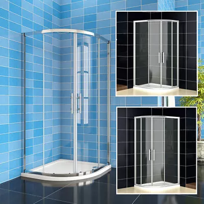 Quadrant Shower Enclosure Door Slide Walk In Cubicle Glass Screen Tray+Riser Kit • £146