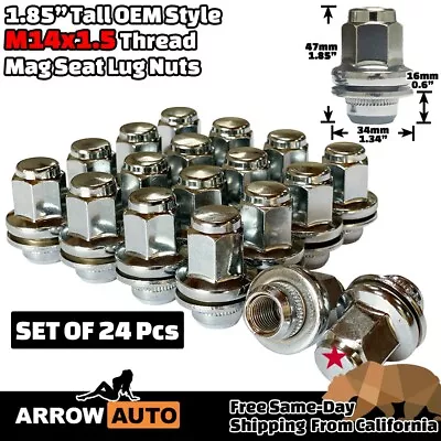 24x Chrome M14x1.5 OEM Factory Style Mag Seat Lug Nuts Fit Infiniti Nissan Lexus • $33.99