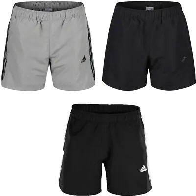 Mens Adidas Shorts 3 Stripes Climalite Sports Gym Running Short Pockets • $38.30