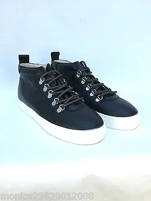 Zara Shoes Womens Black Leather High Top Sneakers Trainers Size Uk5 Uk7 • $70.61