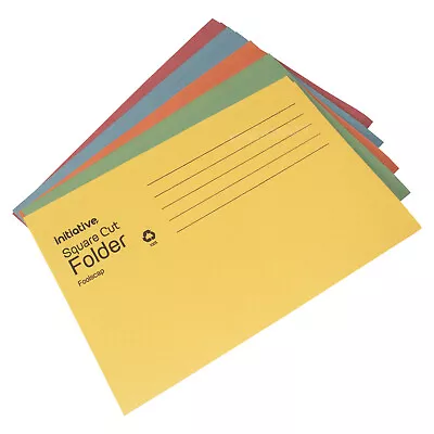 100 X Square Cut Folders 250gsm Foolscap A4 Paper Document Manilla Report Files • £32