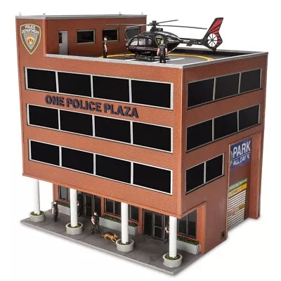 O Scale O Gauge Police Station Building LED Lights & Animated Police Helicopter • $149.95