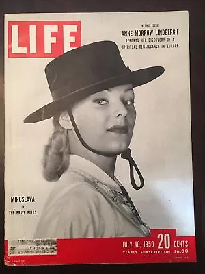 Vtg Life Magazine JULY 10 1950 Miroslava Stern GREAT ADS! With Old Stamp! • $29.99