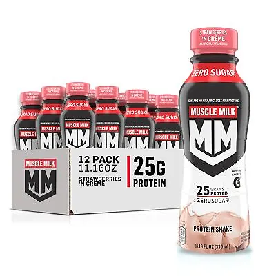 Muscle Milk Genuine Shake Strawberry 11.16 Fl Oz Bottles (Pack Of 12) • $43.33