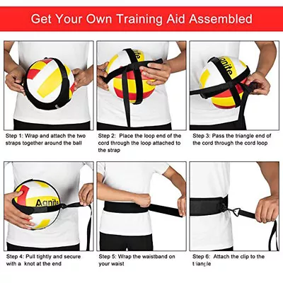 Hands-Free Volleyball Practice Trainer With Adjustable Cord (Ball Not Included) • $11.89