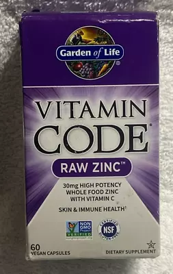 3x Garden Of Life Vitamin Code - Raw ZINC - 180 Vegan Capsules Exp 05/2024 • $24.95