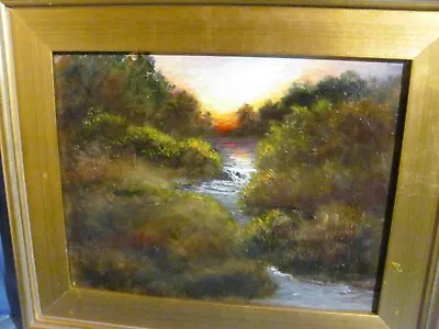  Cape Cod / Wellfleet MA Oil Painting  Embers Creek At Sunset  By Laurie Warner • $295