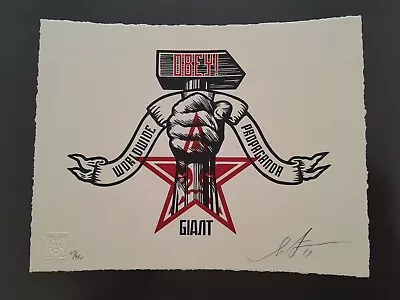 Shepard Fairey HAMMER & FIST Signed Print Obey Giant Poster Letterpress • £129