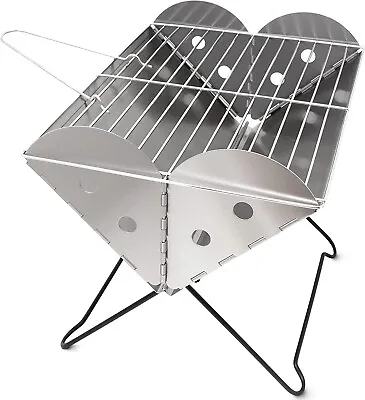 Zone Tech Flatpack Portable Stainless Steel Grill And Fire Pit Traveling Grill • $35.99