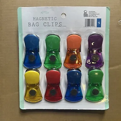 8-Pack Large Colorful Magnetic Food Storage Bag Clips Kitchen Fridge Magnets • $9.99