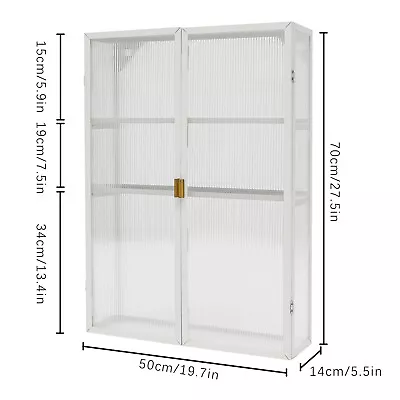 Kitchen & Bathroom Haze Double Glass Door Wall Cabinet With Detachable Shelves • $109.99