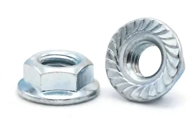 Flange Nuts Serrated Lock Nuts Zinc Plated Steel Flange Nut All Sizes & QTYs • $20