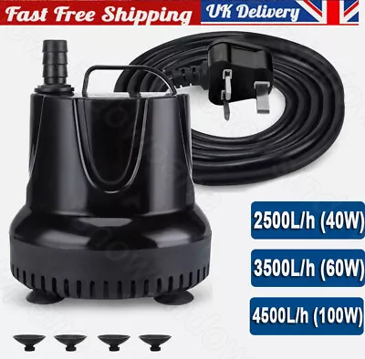 2500-4500L Submersible Water Pump Fountain Outdoor Garden Fish Pond Aquarium UK • £7.97