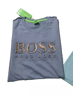 Hugo Boss STEEL BLUE T-SHIRT Chest 40  INCHES EXTRA SLIM FIT Short Sleeves (L) • $44.70