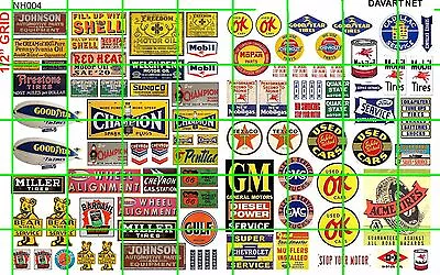 Nh004 Dave's Decals N Scale Gas/oil Used Cars Garage Service Station Tires • $4.94