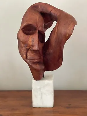 Mid Century Modern Biomorphic Abstract Wood Head Bust Sculpture Resurrection • $2250