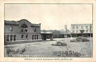 Mexico Missouri Birds-eye View Chicago & Alton R.R. Depot Antique Pc DD3159 • $17.75