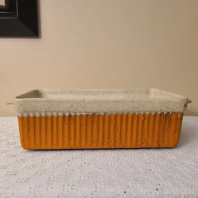 11.5  Haeger USA Vintage Stoneware Loaf Pan Baking Dish Orange 3216-S • $60