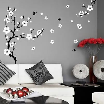 £7.99 • Buy Plum Blossom Tree Flower Wall Stickers Vinyl Art Decals Living Room Bedroom