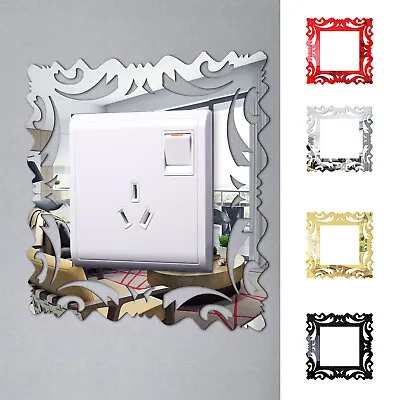 £2.99 • Buy Colored Mirror Acrylic Light Switch Surround Wall Sticker Cover Frame Decor DIY