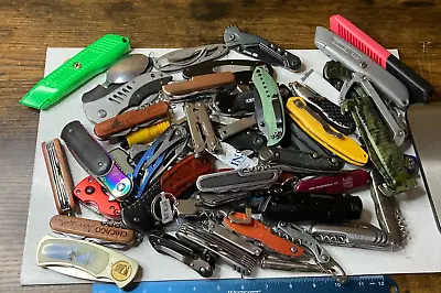 Lot Of TSA Folding Pocket Multi Tools 9+ LBS Variety Mix Knives Assorted TSA • $70