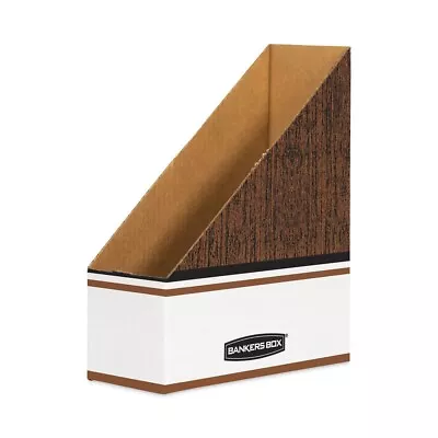 Bankers Box 07223 Corrugated Cardboard Magazine File - Wood Grain (12/CT) New • $31.93