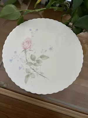 Mikasa APRIL ROSE CAKE PLATE  China  Pink Rose Blue Flowers • $28