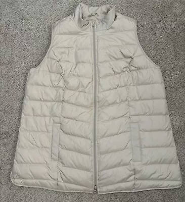 J Jill NEW Off White Cream Down Filled Puffer Quilted Vest Size Plus 2X Full Zip • $40