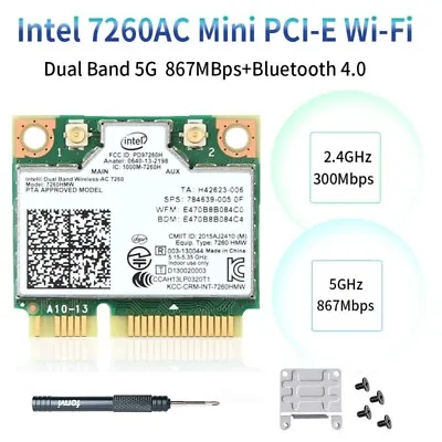 Intel Wireless-AC 7260 7260HMW Mini PCIE Card Dual Band Bluetooth WiFi Adapter • $13.59