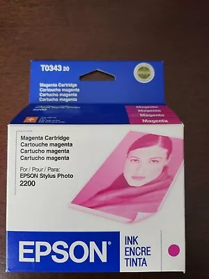 Genuine Epson T034320 Stylus Photo 2200 Magenta Ink Cartridge Sealed Exp 11.2005 • $14.72